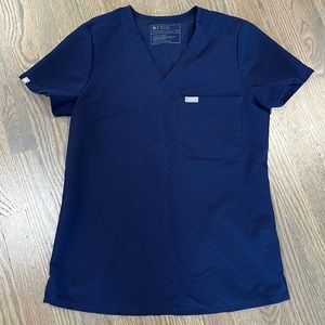Navy Figs One Pocket Scrub Top